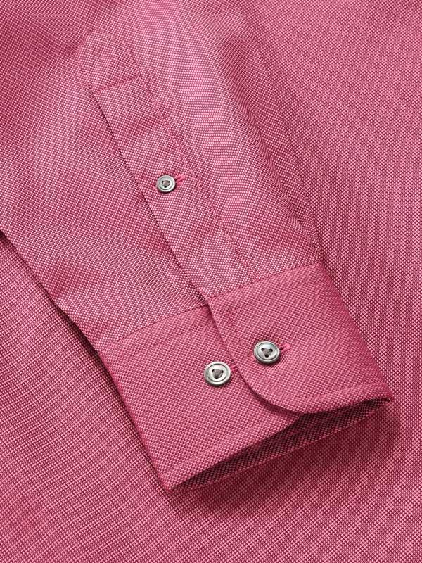 Marzeno Dark Pink Solid Full Sleeve Single Cuff Classic Fit Semi Formal Dark Two Ply Mercerized Cotton Shirt