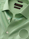 Marzeno Green Solid Full Sleeve Single Cuff Tailored Fit Semi Formal Dark Two Ply Mercerized Cotton Shirt
