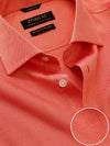 Marzeno Orange Solid Full Sleeve Single Cuff Tailored Fit Semi Formal Dark Two Ply Mercerized Cotton Shirt