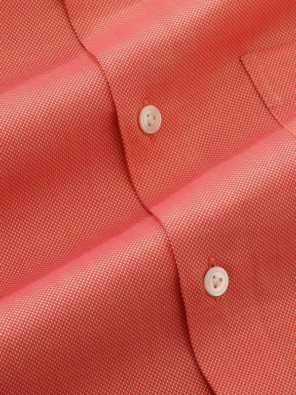 Marzeno Orange Solid Full Sleeve Single Cuff Tailored Fit Semi Formal Dark Two Ply Mercerized Cotton Shirt