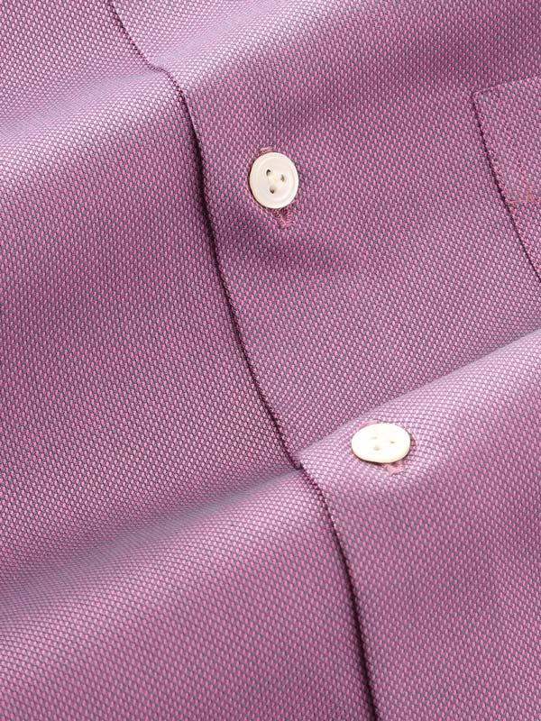 Marzeno Purple Solid Full Sleeve Single Cuff Tailored Fit Semi Formal Dark Two Ply Mercerized Cotton Shirt