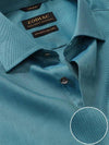 Marzeno Turquoise Solid Full Sleeve Single Cuff Tailored Fit Semi Formal Dark Two Ply Mercerized Cotton Shirt