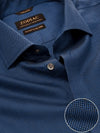 Marzeno Navy Solid Full Sleeve Single Cuff Tailored Fit Semi Formal Dark Two Ply Mercerized Cotton Shirt