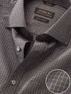 Boscolo Dark Grey Check Full Sleeve Single Cuff Classic Fit Semi Formal Dark Super Fine Cotton Shirt