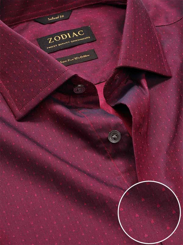 Bramante Maroon Solid Full Sleeve Single Cuff Classic Fit Semi Formal Super Fine Cotton Shirt