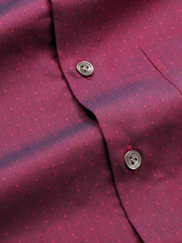 Bramante Maroon Solid Full Sleeve Single Cuff Classic Fit Semi Formal Super Fine Cotton Shirt