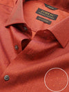 Bramante Rust Solid Full Sleeve Single Cuff Tailored Fit Semi Formal Super Fine Cotton Shirt