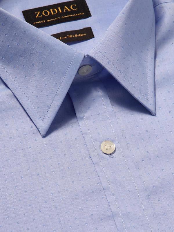 Bramante Sky Solid Full Sleeve Single Cuff Classic Fit Semi Formal Super Fine Cotton Shirt