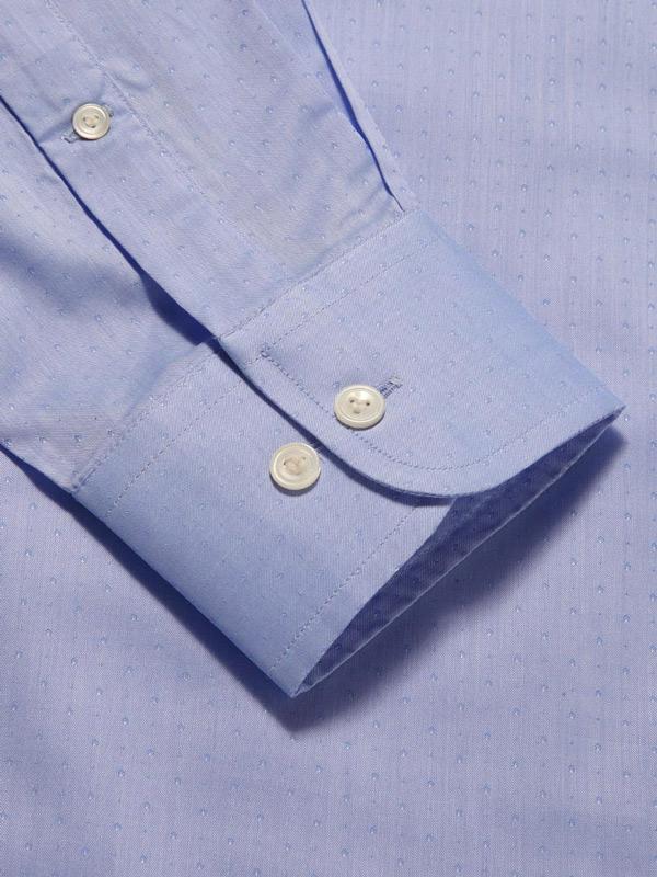 Bramante Sky Solid Full Sleeve Single Cuff Classic Fit Semi Formal Super Fine Cotton Shirt
