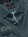Bronzino Green Solid Full Sleeve Single Cuff Tailored Fit Semi Formal Dark Silk Touch Egyptian Giza Cotton Without Pocket Shirt