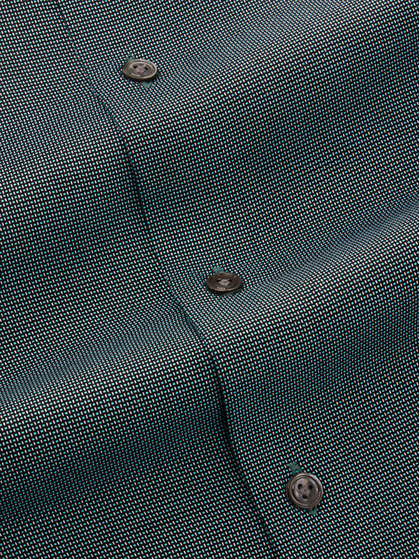 Bronzino Green Solid Full Sleeve Single Cuff Tailored Fit Semi Formal Dark Silk Touch Egyptian Giza Cotton Without Pocket Shirt
