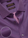 Bronzino Purple Solid Full Sleeve Single Cuff Tailored Fit Semi Formal Dark Silk Touch Egyptian Giza Cotton Without Pocket Shirt