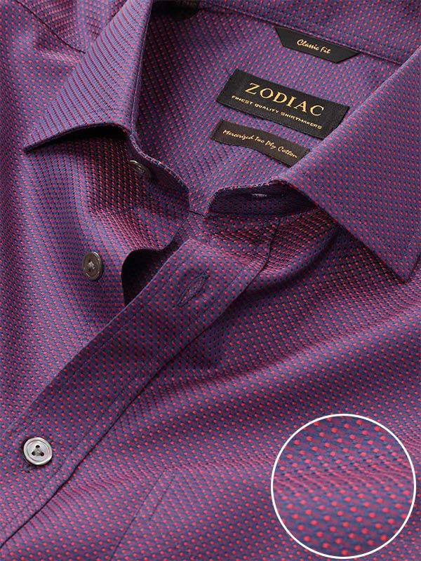 Bruciato Maroon Solid Full Sleeve Single Cuff Classic Fit Semi Formal Dark Two Ply Mercerized Cotton Shirt