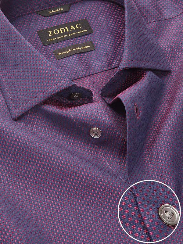 Bruciato Red Solid Full Sleeve Single Cuff Tailored Fit Semi Formal Dark Two Ply Mercerized Cotton Shirt