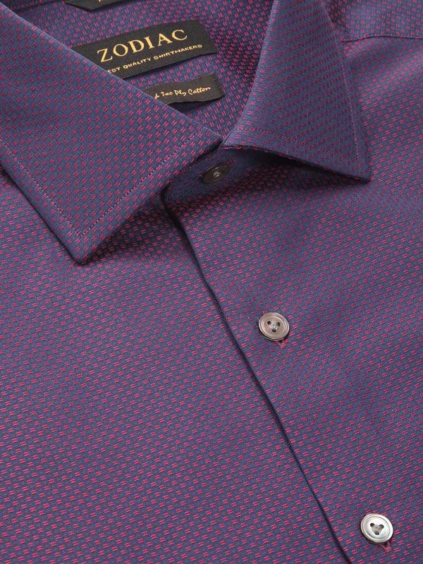Bruciato Red Solid Full Sleeve Single Cuff Tailored Fit Semi Formal Dark Two Ply Mercerized Cotton Shirt