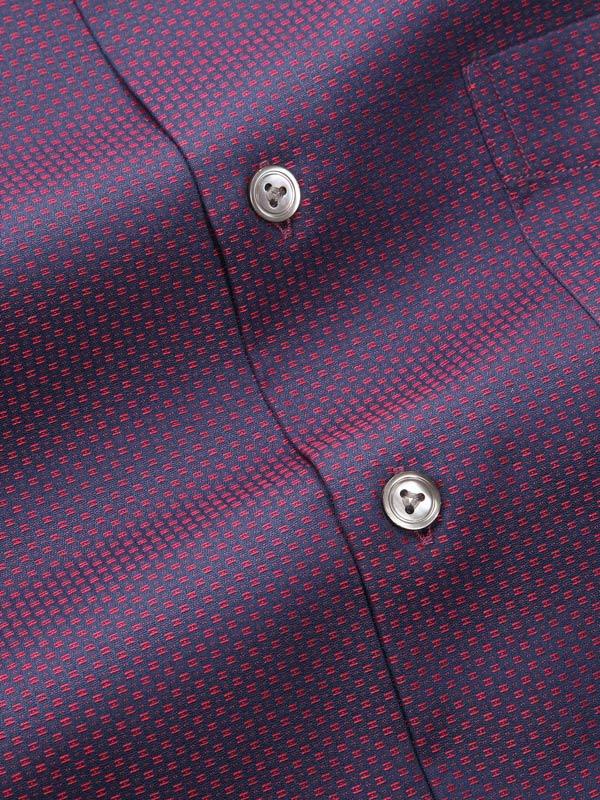 Bruciato Red Solid Full Sleeve Single Cuff Tailored Fit Semi Formal Dark Two Ply Mercerized Cotton Shirt