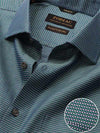 Bruciato Green Solid Full Sleeve Single Cuff Tailored Fit Semi Formal Dark Two Ply Mercerized Cotton Shirt