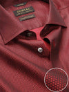 Bruciato Red Solid Full Sleeve Single Cuff Tailored Fit Semi Formal Dark Two Ply Mercerized Cotton Shirt