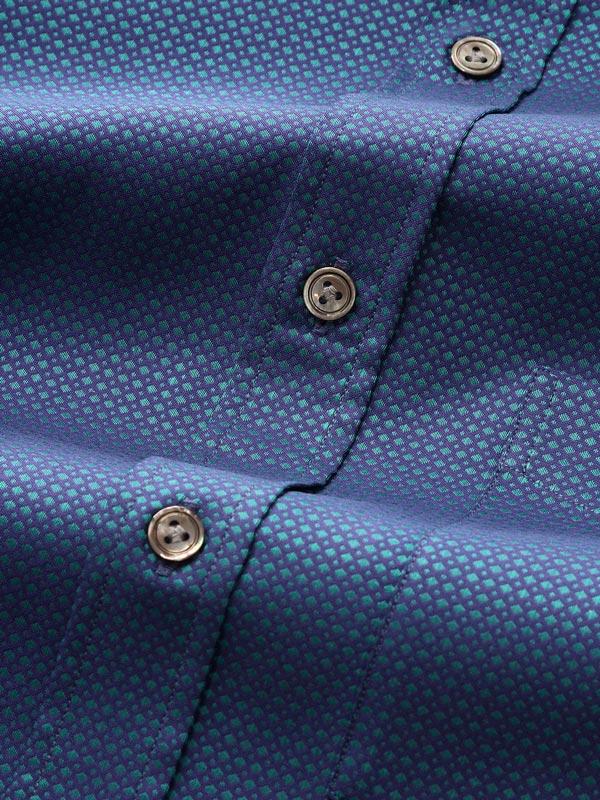 Bruciato Green Solid Full Sleeve Single Cuff Classic Fit Semi Formal Dark Two Ply Mercerized Cotton Shirt