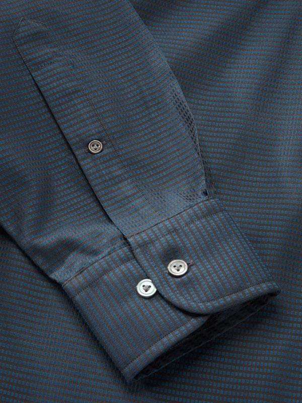 Bruciato Black Solid Full Sleeve Single Cuff Classic Fit Semi Formal Dark Two Ply Mercerized Cotton Shirt