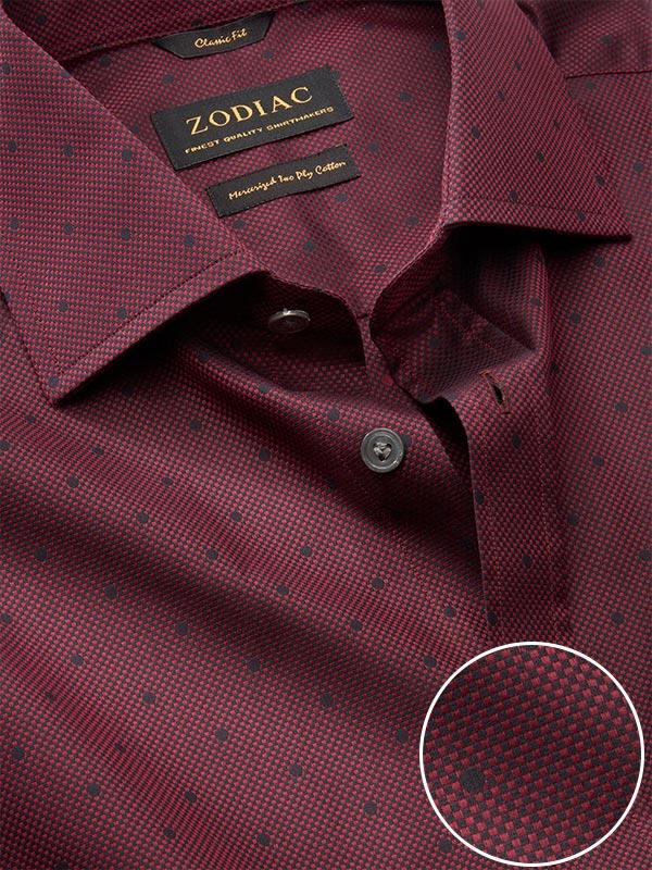 Bruciato Maroon Solid Full Sleeve Single Cuff Classic Fit Semi Formal Dark Two Ply Mercerized Cotton Shirt