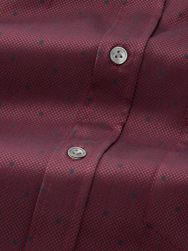 Bruciato Maroon Solid Full Sleeve Single Cuff Classic Fit Semi Formal Dark Two Ply Mercerized Cotton Shirt