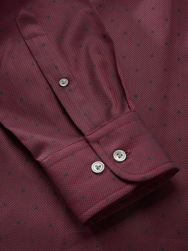 Bruciato Maroon Solid Full Sleeve Single Cuff Classic Fit Semi Formal Dark Two Ply Mercerized Cotton Shirt