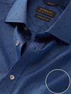 Bruciato Navy Solid Full Sleeve Single Cuff Classic Fit Semi Formal Dark Two Ply Mercerized Cotton Shirt