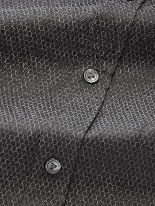 Bruciato Black Solid Single Cuff Classic Fit Semi Formal Dark Two Ply Mercerized Cotton Shirt