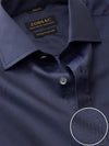 Bruciato Navy Solid Full Sleeve Single Cuff Classic Fit Semi Formal Dark Two Ply Mercerized Cotton Shirt