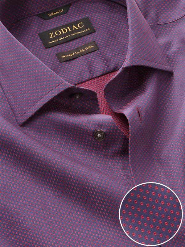 Bruciato Red Solid Full Sleeve Single Cuff Tailored Fit Semi Formal Dark Two Ply Mercerized Cotton Shirt