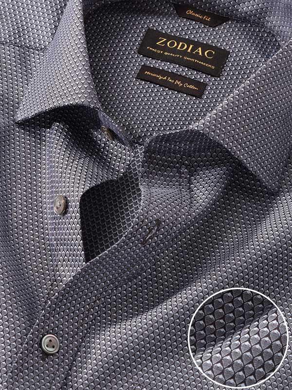 Bruciato Black Solid Full Sleeve Double Cuff Classic Fit Semi Formal Dark Two Ply Mercerized Cotton Shirt