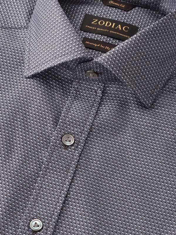 Bruciato Black Solid Full Sleeve Double Cuff Classic Fit Semi Formal Dark Two Ply Mercerized Cotton Shirt