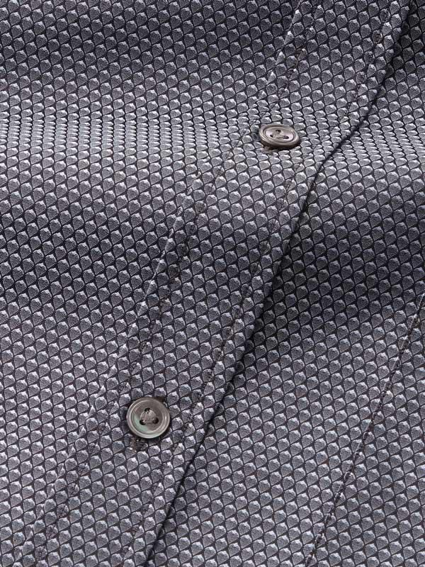 Bruciato Black Solid Full Sleeve Double Cuff Classic Fit Semi Formal Dark Two Ply Mercerized Cotton Shirt