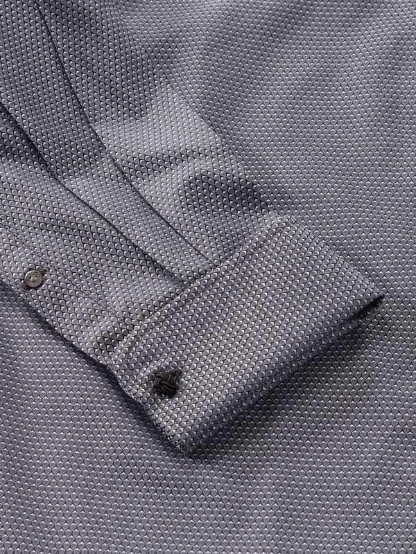 Bruciato Black Solid Full Sleeve Double Cuff Classic Fit Semi Formal Dark Two Ply Mercerized Cotton Shirt