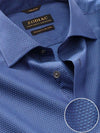 Bruciato Navy Solid Full Sleeve Double Cuff Classic Fit Semi Formal Dark Two Ply Mercerized Cotton Shirt