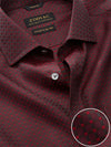 Bruciato Maroon Check Full Sleeve Single Cuff Tailored Fit Semi Formal Dark Two Ply Mercerized Cotton Shirt