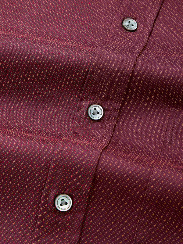 Bruciato Maroon Solid Full Sleeve Classic Fit Semi Formal Dark Two Ply Mercerized Cotton Shirt