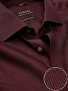Bruciato Red Solid Full Sleeve Single Cuff Classic Fit Semi Formal Dark Two Ply Mercerized Cotton Shirt