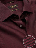 Bruciato Red Solid Full Sleeve Single Cuff Classic Fit Semi Formal Dark Two Ply Mercerized Cotton Shirt