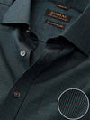 Bruciato Teal Solid Full Sleeve Single Cuff Classic Fit Semi Formal Dark Two Ply Mercerized Cotton Shirt