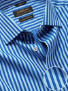 Bruciato Blue Solid Full Sleeve Single Cuff Tailored Fit Semi Formal Dark Two Ply Mercerized Cotton Shirt