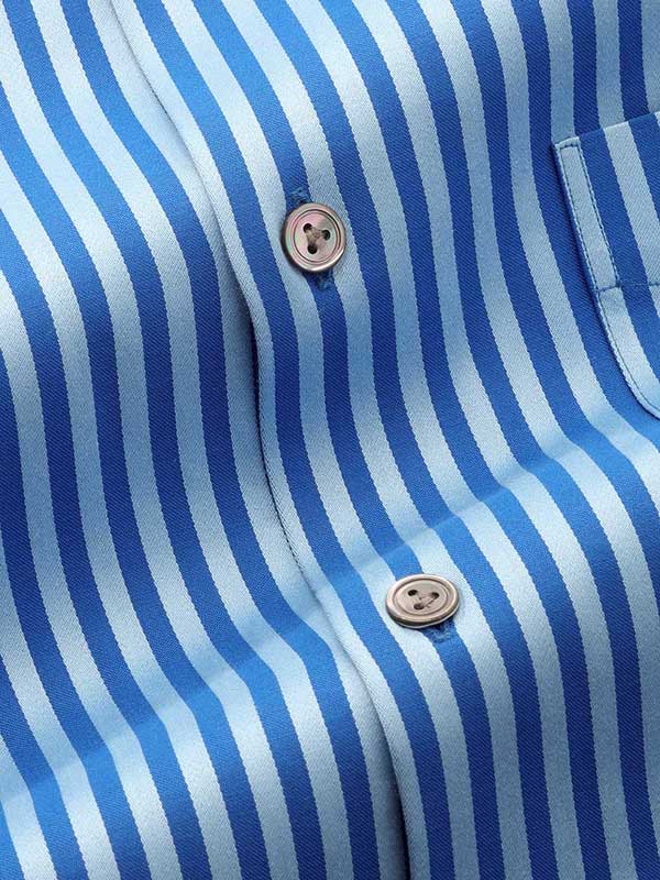 Bruciato Blue Solid Full Sleeve Single Cuff Tailored Fit Semi Formal Dark Two Ply Mercerized Cotton Shirt