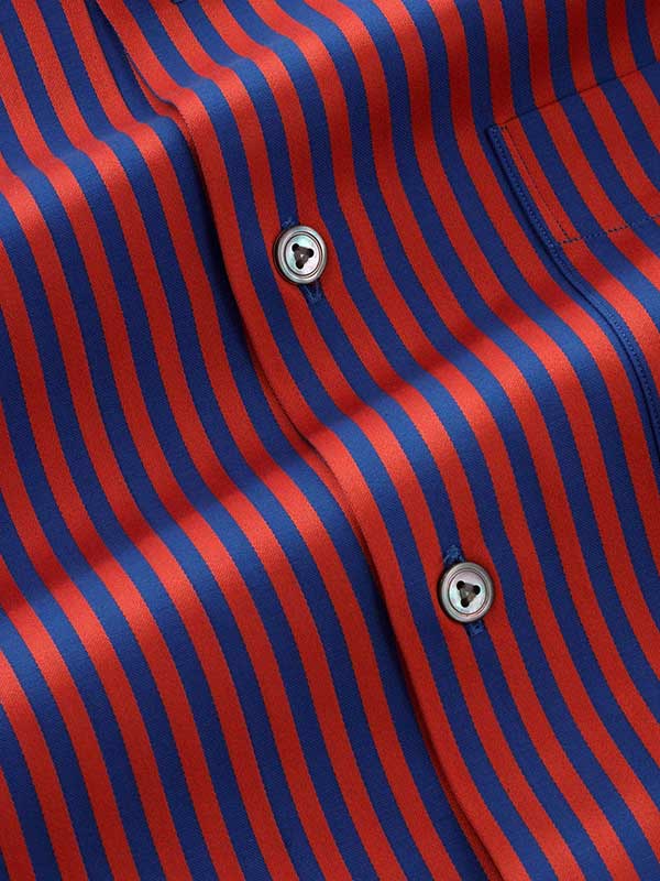 Bruciato Red Solid Full Sleeve Single Cuff Tailored Fit Semi Formal Dark Two Ply Mercerized Cotton Shirt