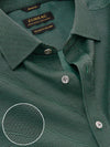 Bruciato Green Solid Full Sleeve Single Cuff Classic Fit Semi Formal Dark Two Ply Mercerized Cotton Shirt
