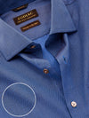 Bruciato Navy Solid Full Sleeve Single Cuff Tailored Fit Semi Formal Dark Two Ply Mercerized Cotton Shirt