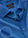 Bruciato Navy Solid Full Sleeve Single Cuff Tailored Fit Semi Formal Dark Two Ply Mercerized Cotton Shirt