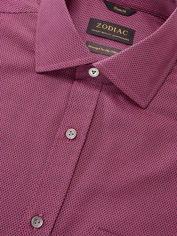 Bruciato Maroon Solid Full Sleeve Single Cuff Classic Fit Semi Formal Dark Two Ply Mercerized Cotton Shirt