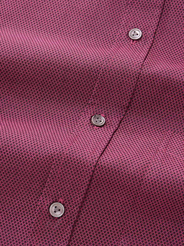 Bruciato Maroon Solid Full Sleeve Single Cuff Classic Fit Semi Formal Dark Two Ply Mercerized Cotton Shirt