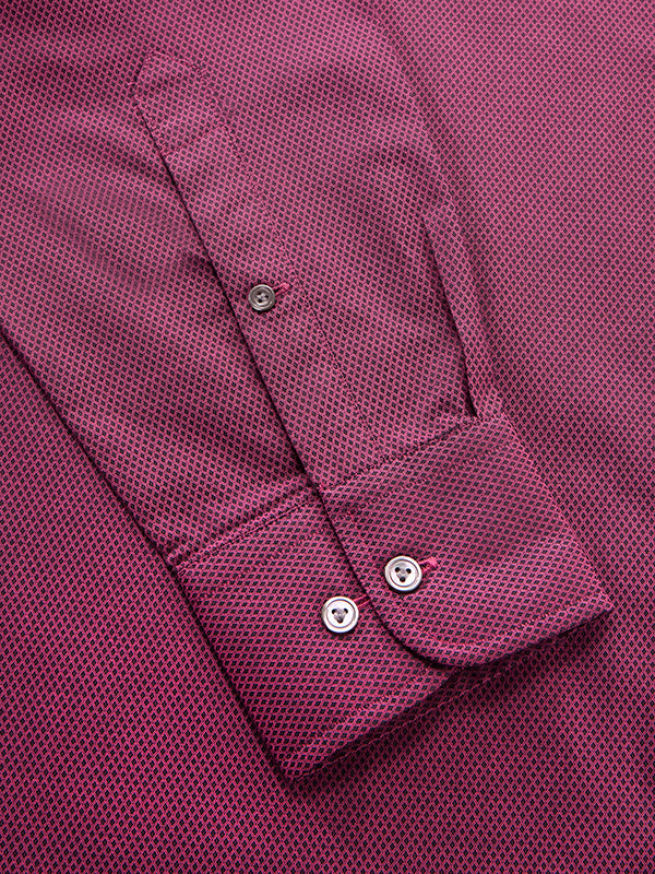 Bruciato Maroon Solid Full Sleeve Single Cuff Classic Fit Semi Formal Dark Two Ply Mercerized Cotton Shirt
